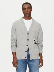 Guess Jeans Kardigan M5RR31 Z3HM1 Szary Regular Fit. Szare kardigany męskie Guess Jeans, l, z aplikacjami, z bawełny, bez kołnierzyka. Za 239.99 zł.