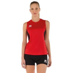 Damski tank top Errea Carry. Czarne topy sportowe damskie ERREA, bez wzorów, bez ramiączek. Za 227.50 zł.