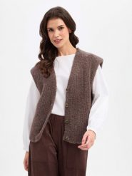American vintage Kamizelka z wełny i alpaki Kobiety Wełna brązowy, M/L. Brązowe kamizelki damskie American vintage, l, z wełny. Za 729.95 zł.