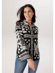 Aniston Bluzka w kolorze czarno-białym rozmiar: 42. Czarne bluzki damskie Aniston, bez wzorów, z wiskozy, bez kołnierzyka, bez ramiączek. Za 173.99 zł.