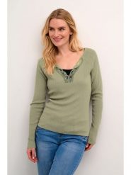 Kaffe Sweter "Maro" w kolorze khaki rozmiar: S. Brązowe swetry klasyczne damskie Kaffe, s, z koronki, bez kołnierzyka. Za 127.65 zł.