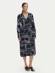 Tommy Hilfiger Sukienka codzienna WW0WW48934 Granatowy Relaxed Fit. Niebieskie sukienki damskie Tommy Hilfiger, na co dzień, bez wzorów, z wiskozy, bez kołnierzyka, bez ramiączek, proste. Za 849.99 zł.