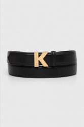 KARL LAGERFELD Czarny pasek K/lock. Czarne paski damskie Karl Lagerfeld, bez wzorów. W wyprzedaży za 359.99 zł.
