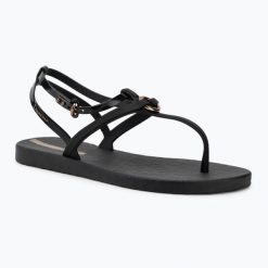 Sandały damskie Ipanema Atena. Czarne sandały damskie Ipanema, bez wzorów, z materiału, bez obcasa. Za 139.99 zł.