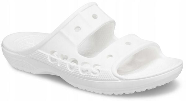 Klapki Dla Dorosłych Crocs Baya Sandal. Zielone klapki damskie Crocs, bez wzorów, z materiału, bez obcasa. Za 119.99 zł.