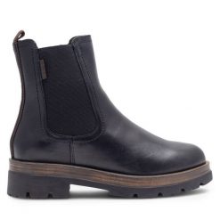 Botki Lasocki. Czarne botki damskie Lasocki, bez obcasa, na płaskiej podeszwie, bez zapięcia. Za 299.99 zł.