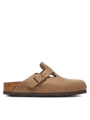Birkenstock Klapki Boston zamsz 1019484 Brązowy. Brązowe klapki damskie Birkenstock, bez wzorów, ze skóry, bez obcasa. Za 539.00 zł.