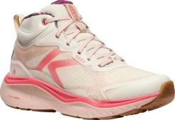 Kobiece buty Keen Leiki Mid WP Birch/Cameo Rose. Białe obuwie trekkingowe damskie 909. Za 505.99 zł.