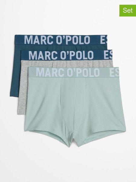 Marc O´Polo Bodywear Bokserki (3 pary) w kolorze miętowo-szaro-niebieskim rozmiar: XXL. Niebieskie bokserki męskie bez wzorów. Za 129.95 zł.