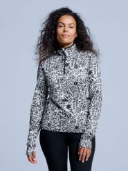 Bluza narciarska - Damska - Cabin Life - Biały/czarny. Białe bluzy z kapturem damskie POEDERBAAS, na zimę, xs, z elastanu. Za 242.82 zł.