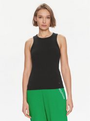 Tommy Hilfiger Top WW0WW38635 Czarny Slim Fit. Czarne topy damskie Tommy Hilfiger, s, bez wzorów, z wiskozy, bez kołnierzyka. Za 149.99 zł.
