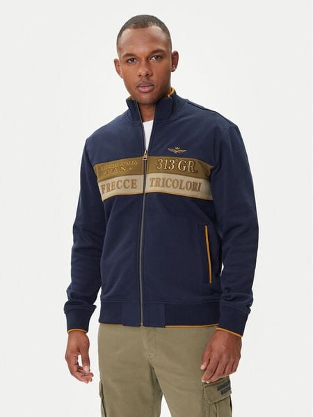 Aeronautica Militare Bluza 252FE2066UP00350 Granatowy Regular Fit. Niebieskie bluzy bez kaptura męskie AERONAUTICA MILITARE, m, z bawełny. Za 999.99 zł.
