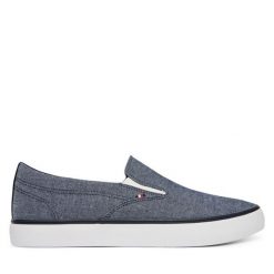 Tenisówki Tommy Hilfiger. Niebieskie trampki i tenisówki męskie Tommy Hilfiger, bez wzorów, bez zapięcia. Za 329.99 zł.
