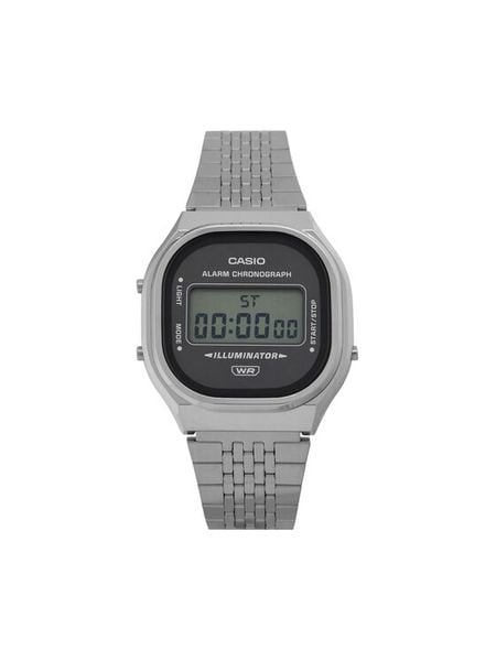 Casio Zegarek Vintage A140WE-8AEF Srebrny. Szare, cyfrowe zegarki męskie Casio, srebrne. Za 379.99 zł.