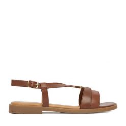 Sandały Lasocki. Brązowe sandały damskie Lasocki, bez wzorów, bez obcasa, na płaskiej podeszwie. Za 149.99 zł.