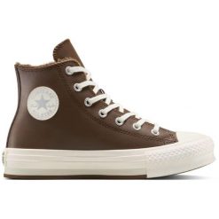 Buty sportowe Converse Chuck Taylor All Star Lift Leather Platform. Brązowe buty sportowe na co dzień męskie Converse, ze skóry, bez zapięcia, na fitness i siłownię. Za 490.00 zł.