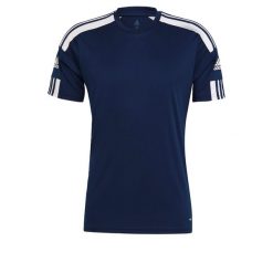 Koszulka treningowa męska adidas Squadra 21 Jersey Short Sleeve. Białe t-shirty sportowe męskie Adidas, l, z jersey, bez ramiączek, do piłki nożnej. Za 59.99 zł.