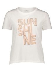 JDY Koszulka "Michigan Life" w kolorze białym rozmiar: S. Białe bluzki damskie JDY, s, bez wzorów, z bawełny, bez kołnierzyka, bez ramiączek. Za 43.99 zł.