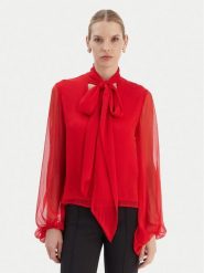 Bardot Bluzka Solace 59704TB2 Czerwony Relaxed Fit. Czerwone bluzki damskie BARDOT, bez wzorów, z syntetyku, bez ramiączek. Za 449.99 zł.