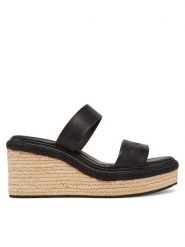 Calvin Klein Espadryle Wedge Sandal 50 - He HW0HW02375 Czarny. Czarne espadryle damskie CALVIN KLEIN, bez wzorów, ze skóry, bez obcasa. Za 279.99 zł.