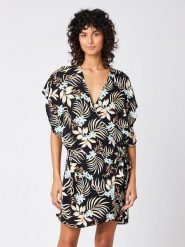 Rip Curl Sukienka w kolorze czarnym rozmiar: S. Czarne sukienki damskie Rip Curl, s, bez wzorów, z wiskozy, bez kołnierzyka, bez ramiączek, mini, kopertowe. Za 78.66 zł.