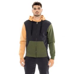 Bluza Herren-Winter-Kapuzens z Reißverschluss, Leone 1947 Color Block. Szare bluzy bez kaptura męskie LEONE 1947 APPAREL, z bawełny. W wyprzedaży za 157.01 zł.