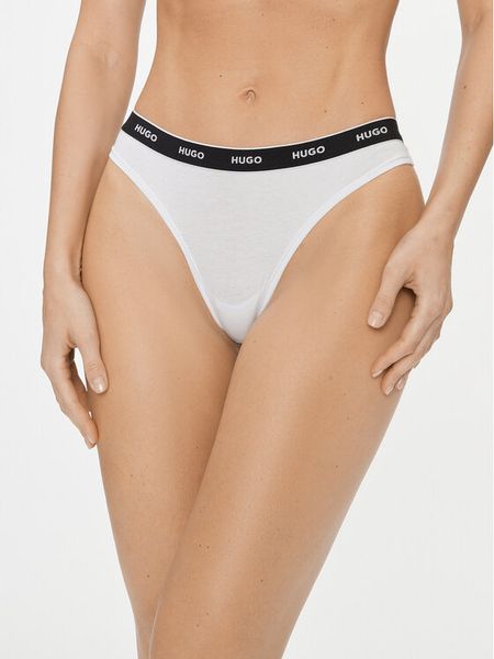 Hugo Stringi 50510622 Biały. Białe stringi damskie Hugo, xxl, bez wzorów, z bawełny. Za 59.99 zł.