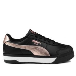 Buty damskie sportowe Puma ROMA FEMININE METALLIC WNS. Czarne buty sportowe na co dzień damskie Puma, bez wzorów, z gumy, trekkingowe. Za 249.00 zł.