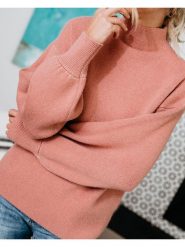 Milan Kiss Sweter w kolorze jasnoróżowym rozmiar: L. Różowe golfy damskie Milan Kiss, l, bez wzorów, bez ramiączek. Za 165.99 zł.