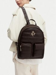 Beverly Hills Polo Club Plecak CWBEO-BHPC-C-024-10 Brązowy ciemny. Brązowe plecaki damskie Beverly Hills Polo Club, bez wzorów, ze skóry. Za 229.99 zł.