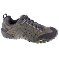 Buty trekkingowe męskie Merrell Intercept. Zielone buty trekkingowe męskie MERRELL, z gumy, bez zapięcia, trekkingowe. Za 699.99 zł.