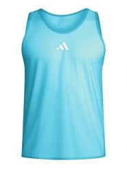 Adidas Top sportowy w kolorze niebieskim rozmiar: M. Niebieskie topy damskie Adidas, m, bez wzorów, bez kołnierzyka. Za 43.47 zł.