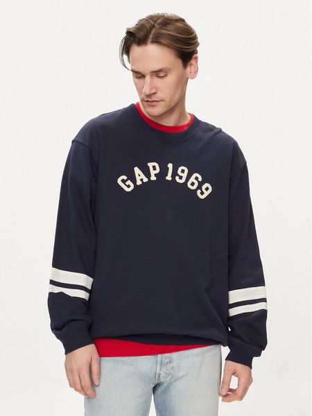 Gap Bluza 664496-01 Granatowy Regular Fit. Niebieskie bluzy bez kaptura męskie GAP, l, z bawełny. Za 159.99 zł.