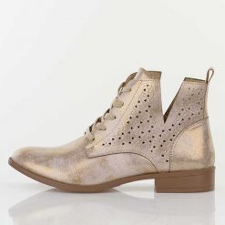 Lt. Złote ażurowe botki damskie Jezzi Mam65-112. Żółte botki damskie Jezzi, na jesień, z jeansu, boho, bez obcasa, na obcasie, bez zapięcia. Za 249.00 zł.