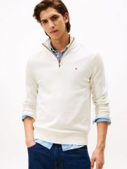 Tommy Hilfiger Sweter z zawartością kaszmiru Mężczyźni Bawełna biały, XXL. Białe swetry męskie Tommy Hilfiger, m, bez wzorów, z bawełny, bez kołnierzyka. Za 569.95 zł.