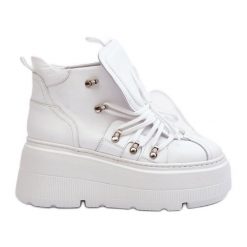 Zazoo 3416 Skórzane Damskie Buty Sportowe Białe. Białe buty sportowe na co dzień damskie bez wzorów, ze skóry. Za 655.83 zł.