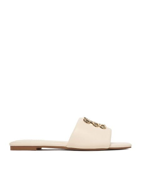 Nine West Klapki CEO-SMRL393663-02 Écru. Białe klapki damskie Nine West, bez wzorów, z materiału, bez obcasa. Za 169.99 zł.