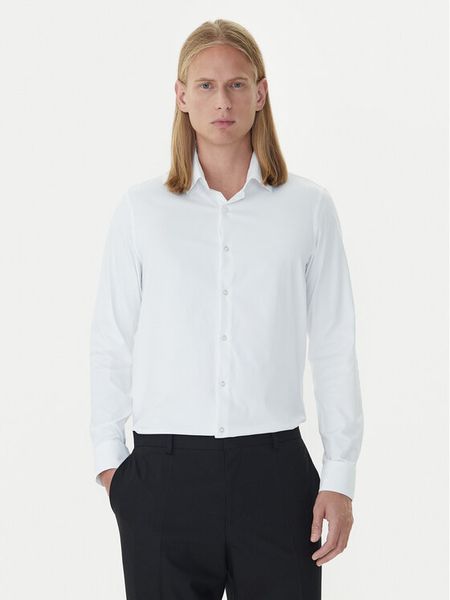 Calvin Klein Koszula LV019EU025 Biały Slim Fit. Białe koszule męskie CALVIN KLEIN, m, bez wzorów, z syntetyku, bez kołnierzyka, bez ramiączek. Za 239.99 zł.