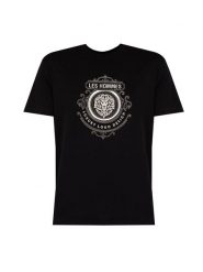 Les Hommes T-Shirt "Luxury Logo" | LBT1027700E | Mężczyzna | Czarny. Czarne t-shirty męskie Les Hommes, m, bez wzorów, z bawełny, bez kołnierzyka. W wyprzedaży za 459.00 zł.