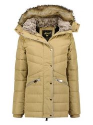 Geographical Norway Parka "Ajuju" w kolorze beżowym rozmiar: L. Brązowe parki damskie Geographical Norway, l, z aplikacjami. Za 234.42 zł.