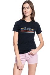 DAMSKI T-SHIRT LEE ESSENTIAL SLIM TEE BLACK L41HEP01 112108959. Czarne t-shirty damskie Lee, l, bez wzorów, bez kołnierzyka. Za 69.99 zł.