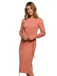 Be Wear Sukienka w kolorze jasnopomarańczowym rozmiar: S. Pomarańczowe sukienki damskie Be Wear, na co dzień, s, bez wzorów, bez kołnierzyka, bez ramiączek, midi, proste. Za 118.56 zł.