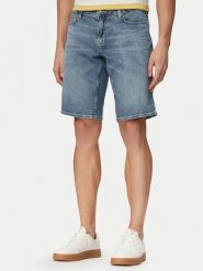 Guess Szorty jeansowe M6GD01 D0758 Niebieski jasny Regular Fit. Niebieskie szorty męskie Guess, z aplikacjami, z bawełny. Za 394.99 zł.