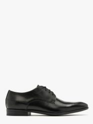 Czarne półbuty wizytowe CONNOR. Czarne buty wizytowe męskie Ryłko, ze skóry, bez zapięcia. Za 379.99 zł.