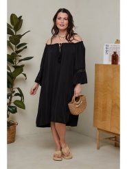 Curvy Lady Sukienka w kolorze czarnym rozmiar: 40/42. Czarne sukienki damskie Curvy Lady, bez wzorów, z koronki, klasyczne, bez kołnierzyka, bez ramiączek, midi. Za 100.75 zł.