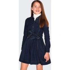 Mayoral - Sukienka dziecięca 128-167 cm. Niebieskie sukienki dziewczęce Mayoral, bez wzorów, z bawełny, casualowe, bez ramiączek, długie. Za 180.90 zł.