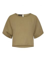 Pieces Koszulka w kolorze khaki rozmiar: XL. Brązowe bluzki damskie Pieces, xl, bez wzorów, bez kołnierzyka, bez ramiączek. Za 35.10 zł.