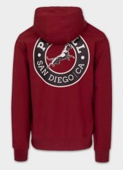 Bluza męska Pitbull z kapturem SAN DIEGO CA. Czerwone bluzy z kapturem męskie PITBULL, m, z bawełny. Za 189.99 zł.