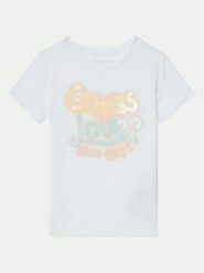 Guess T-Shirt K5RI06 K6YW4 Biały Regular Fit. Białe koszulki dziewczęce Guess, z aplikacjami, z bawełny, bez ramiączek. Za 49.99 zł.