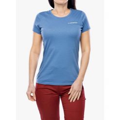 Koszulka bawełniana damska La Sportiva Mantra T-Shirt. Niebieskie bluzki sportowe damskie La Sportiva, bez wzorów, z bawełny, bez ramiączek. Za 156.99 zł.